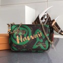 Fake Designer Louis Vuitton Monogram Canvas Mini Pochette Accessoires Green M67701 VS02678