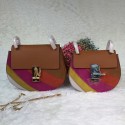 Fake Fashion Chloe Drew Calf and Suede Shoulder Bag Tan 151040 VS06164