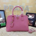Fake Fashion Prada Clemence Leather Top Handle Bag BL0837 in Pink Fug VS03245
