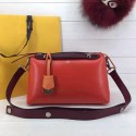Fake Fendi By The Way Small Boston Bag Original Leather Red&Burgundy FD0805 VS08760