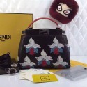 Fake Fendi Fashion Show Mini Peekaboo Bag in Black Nappa Leather FD07122 VS01766