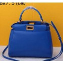 Fake Fendi mini Peekaboo Bag Sheepskin Leather F520885 Blue VS07132
