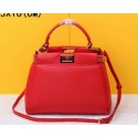 Fake Fendi mini Peekaboo Bag Sheepskin Leather FD520885 Red VS03635