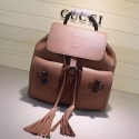 Fake Gucci Bamboo Leather Backpack Brown 370833 VS03975