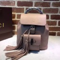 Fake Gucci Bamboo Leather Backpack Pink 387149 VS07243