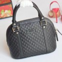 Fake Gucci Black Gucci Signature Leather Top Handle Bag 449654 VS08228