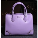 Fake Gucci Bright Diamante Leather Top Handle Bag 354231 Lavender VS06842