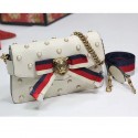 Fake Gucci Broadway Leather Clutch White with Pearls 453777 VS07275