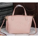 Fake Gucci Soho Original Leather Top Handle BagS 369176 Pink VS03856