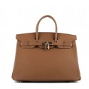 Fake Hermes Birkin 35CM Tote Bag Wheat Grainy Leather H-35 Gold VS01410