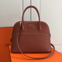 Fake Hermes Bolide 31 Bag in Coffee Swift Leather HB3101 VS03491