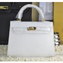 Fake Hermes Kelly 22cm Tote Bag Calfskin Leather White VS05535