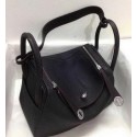 Fake Hermes Lindy 30CM Original Leather Shoulder Bag HLD30 Black VS01686