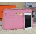 Fake Hermes MINI Kelly 22cm Tote Bag Calfskin Leather Pink VS09217