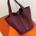 Fake Hermes Picotin Lock 22 Tote Bag Togo Leather Burgundy HP1112 VS02786