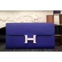 Fake High Quality Hermes Constance Long Wallets Original Leather HA909 Dark Blue VS07378