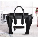Fake Hot Celine Mini Luggage 3308 in White with Black Original Leather VS08320