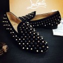 Fake Imitation Christian Louboutin Black Rollerboy Spikes with Gold Spike CL1210 VS07341