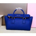 Fake miu miu Calfskin Leather Top-Handle Bag MM3267 Blue VS07392