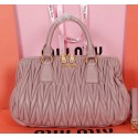 Fake miu miu Matelasse Nappa Leather Top-handle Bag M88007 Light Pink VS03252