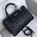 Fake Miu Miu Matelassse Nappa Leather Top Handle Bag Black 5BB003 VS08484