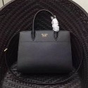 Fake Prada Bibliotheque Saffiano Leather Bag Black and White 1BA049 VS01095