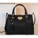 Fake Prada Grainy Leather Tote Bag BN2566 Black VS06300