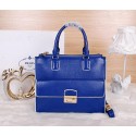 Fake Prada Original Grainy Leather Tote Bag BN9055 Blue VS07766