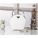 Fake Prada Original Saffiano Leather Bucket Bag BN1219 White VS02066