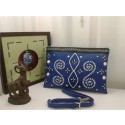Fake Prada Original Weave Calfskin Leather Shoulder Bag 825 in Blue JJ VS05747