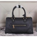 Fake Prada Pebble Grainy Calf Shoulder Tote Bag BL0639 Black VS09716