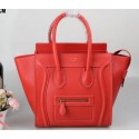 Fake Replica Celine Luggage Micro Tote Bag Original Leather C3308M Light Red VS01677