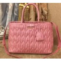 Fake Replica miu miu Matelasse Nappa Leather Tote Bag RN1096 Pink VS03988