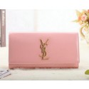 Fake Saint Laurent Classic Monogramme Clutch Patent Y5486 Pink VS00855
