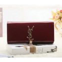 Fake Saint Laurent Classic Monogramme Tassel Patent Clutch Y5485 Burgundy VS09664