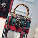 Fake Top Gucci Dionysus Embroidered Leather Top Handle Bag Black 448075 VS05453