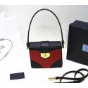 Fake Top Prada Original Leather Flap Bag BN2776 Red&Black VS05887
