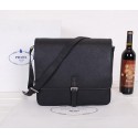 Fake Top PRADA Original Saffiano Leather Messenger Bag VA3081 Black VS07656
