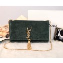 Fake YSL Monogramme Cross-body Shoulder Bag Suede Leather Y311214 Green VS05270