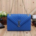 Fake Yves Saint Laurent Classic Monogramme Flap Bag Y26584 Blue VS06171