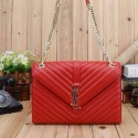 Fake Yves Saint Laurent Classic Monogramme Flap Bag Y26584 Red VS07812