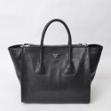 Fashion Fake Prada Glace Calf Twin Pocket Tote Bag BN2619 in Black Original Calfskin Leather XZ VS04763