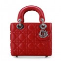 Fashion Lady Dior Bag Nano Bag Red Original Leather D44552 Gold VS03075