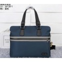 Fashion Prada Fabric & Leather Briefcase P85493 Blue VS07015