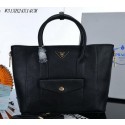 Fashion Prada Litchi Leather Tote Bag PBN2650 Black VS04799
