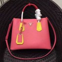 Fashion Prada Saffiano Leather Double Tote Bag Rose 1BG887 VS03298