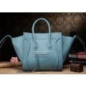 Fashion Replica Celine Luggage Phantom Square Tote Bag 3341 in Light Blue Original Import Palm Skin Leather VS08917
