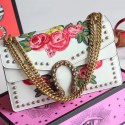 Fashion Replica Gucci Dionysus Embroidered Shoulder Bag White 400249 VS05994