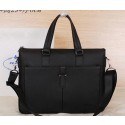 Fashion Replica PRADA Grained Leather Business Briefcase 8076 Black VS01564