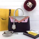 Fendi 2Jours Black Calfskin Tote Bag with Bag Bugs FD2537 VS01493